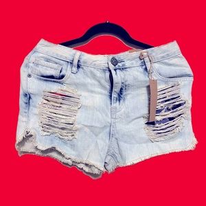 Blue Jean distressed shorts